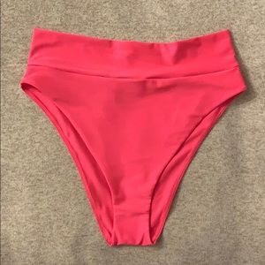 Aerie Hot Pink High Cut Cheeky Bikini Bottom
